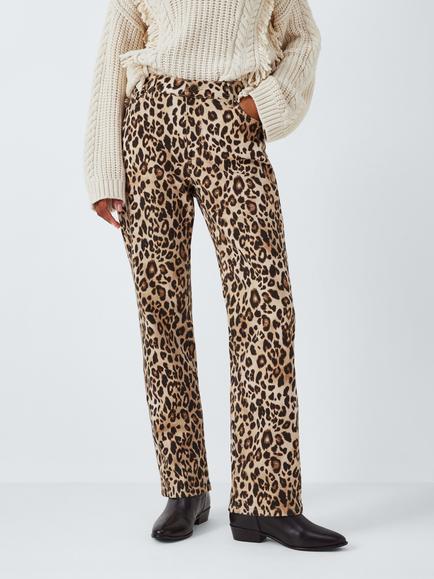 AND/OR Straight Leg Leopard Print Jeans, Leopard Print, Leopard Print