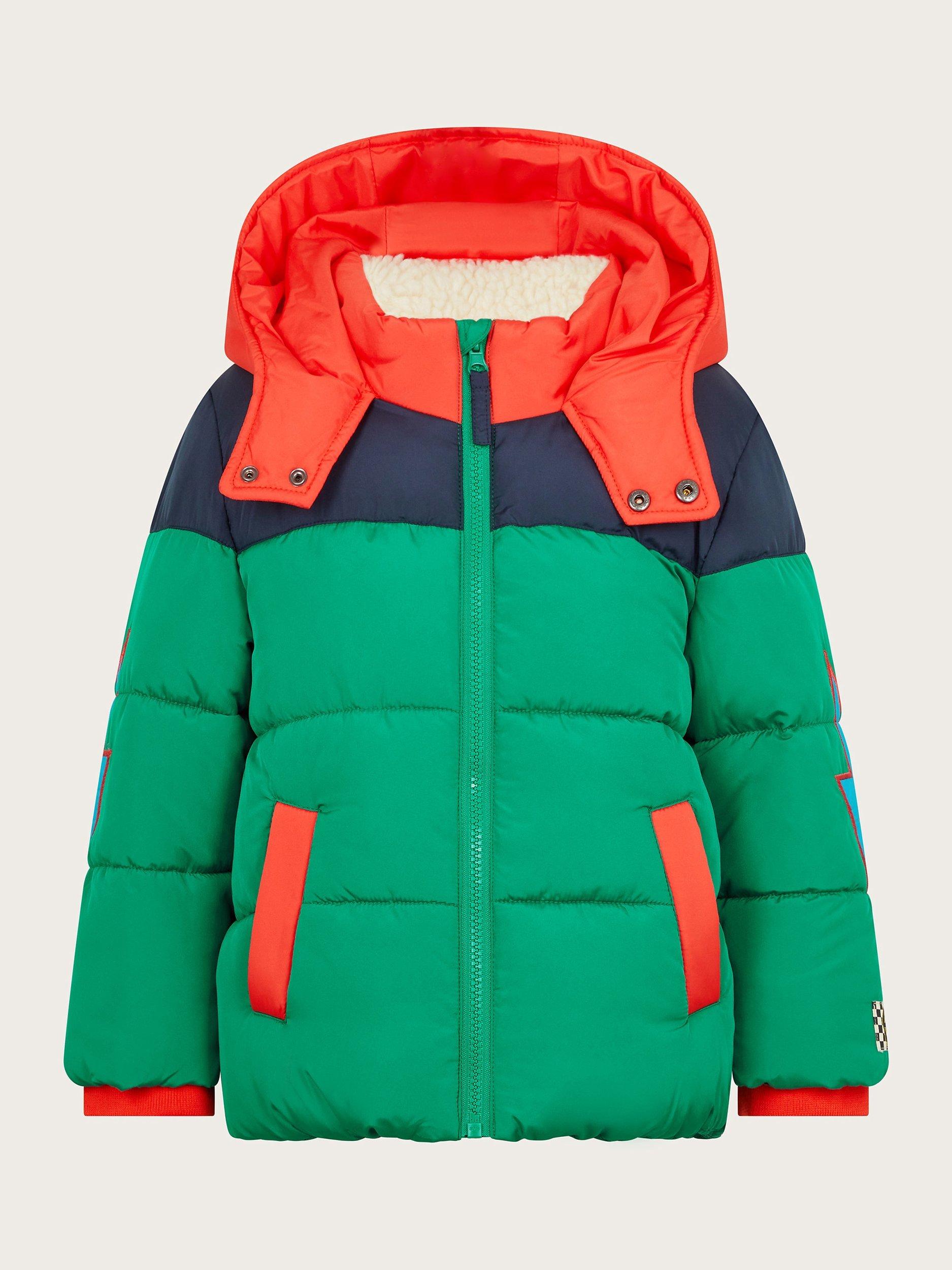 Monsoon Kids Colour Block Padded Puffer Coat Multi