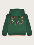 Monsoon Kids' Kapow Borg Lined Zip-Up Hoodie, Green