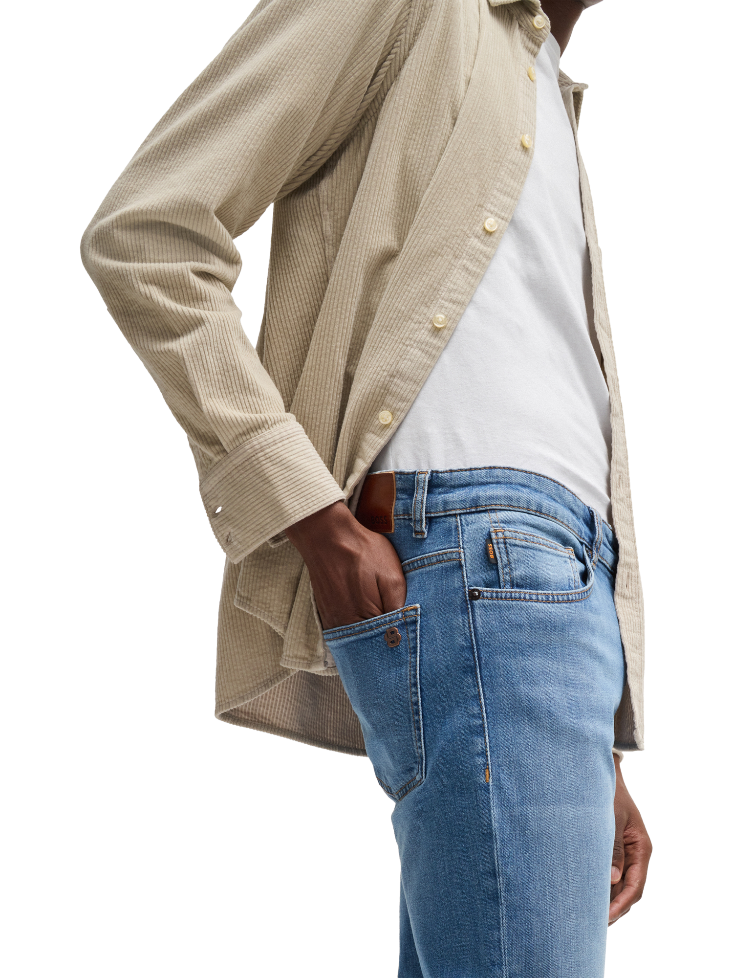 Product image 5 of 6, which shows BOSS Slim-Fit Jeans, Turquoise/Aqua, 30L