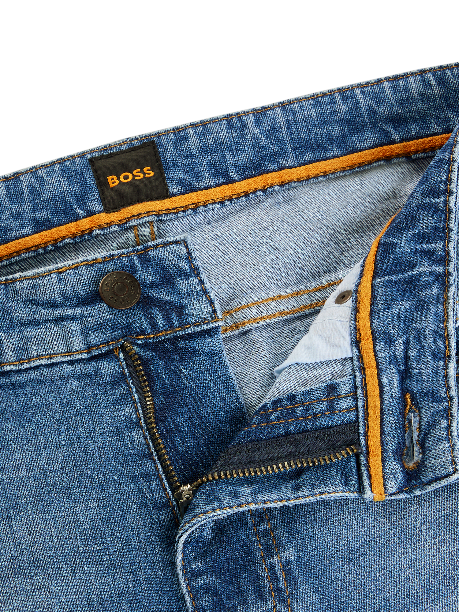 Product image 6 of 6, which shows BOSS Slim-Fit Jeans, Turquoise/Aqua, 30L