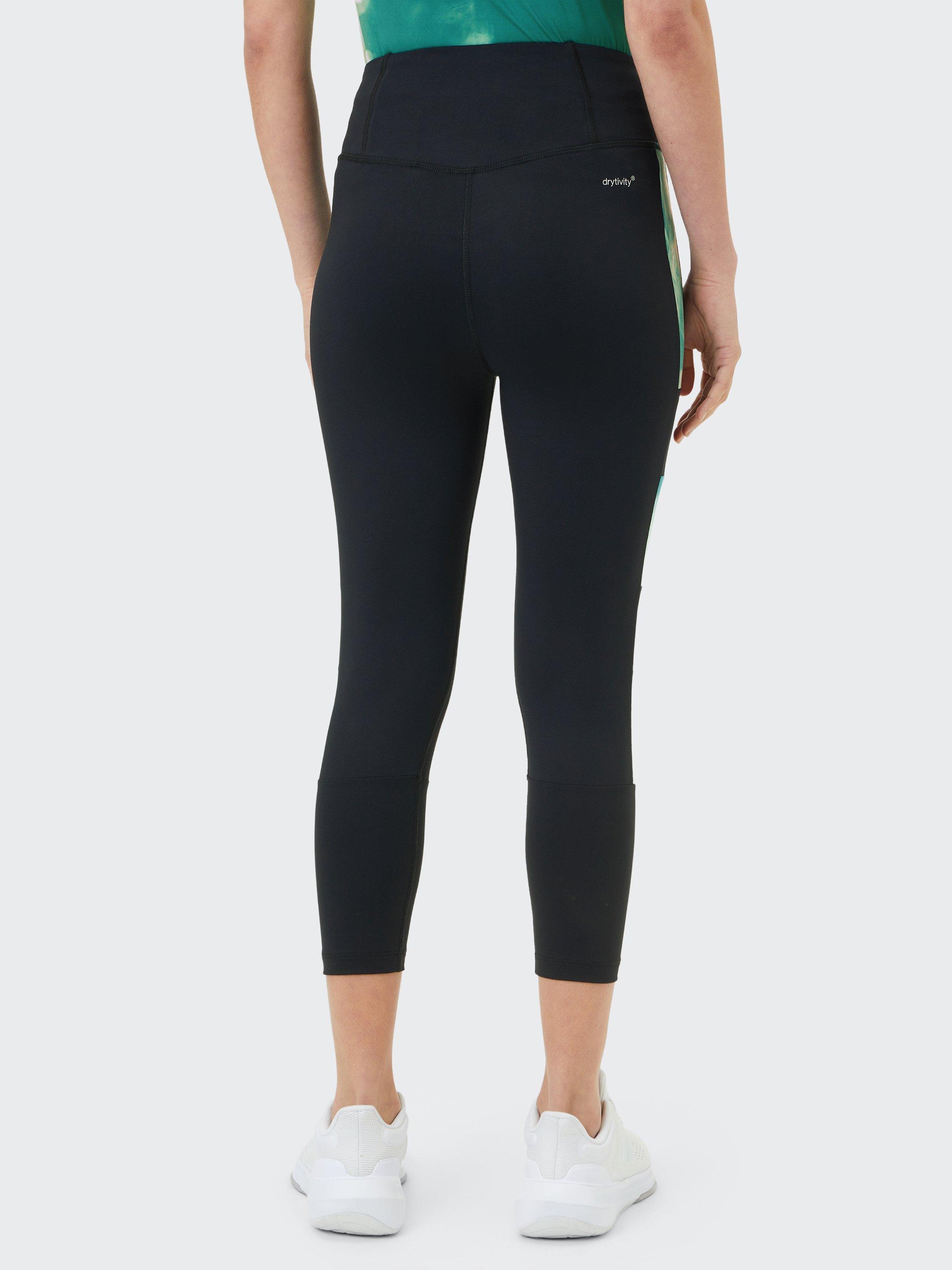 Product image 2 of 7, which shows Venice Beach Mable 7/8 Length Women's Leggings, Black/Green, XS