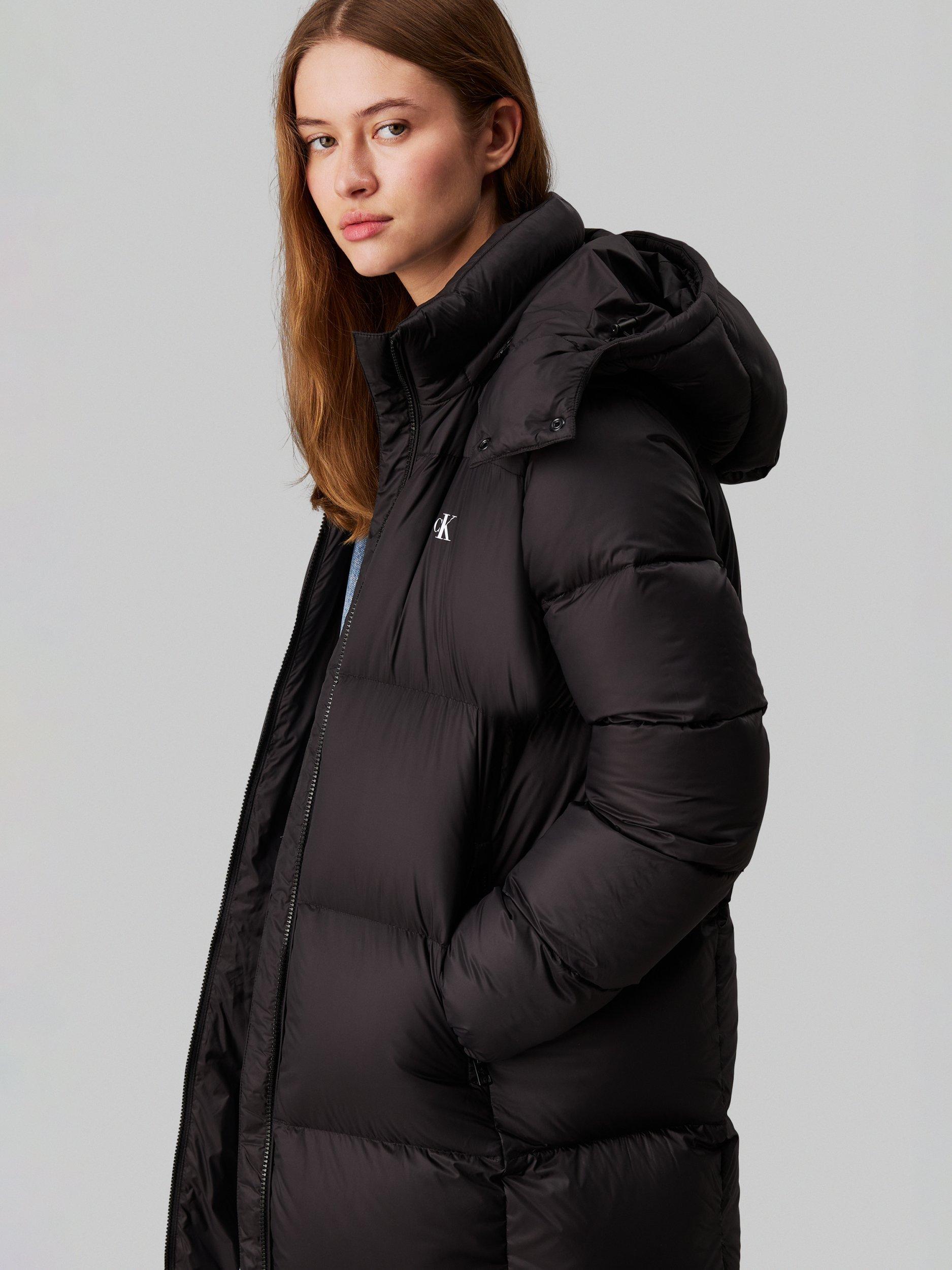 Product image 3 of 3, which shows Calvin Klein Jeans Down Long Puffer Coat, Black, S