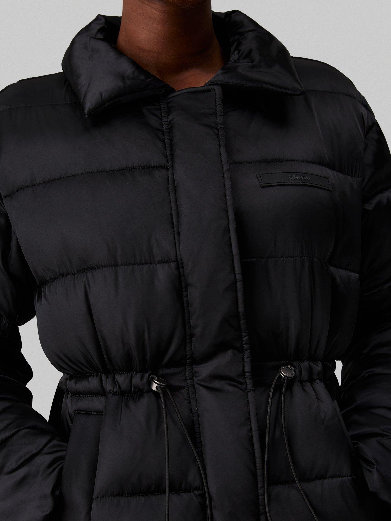 Product image 3 of 6, which shows Calvin Klein Jeans Padded Satin Drawsting Jacket, Black, L