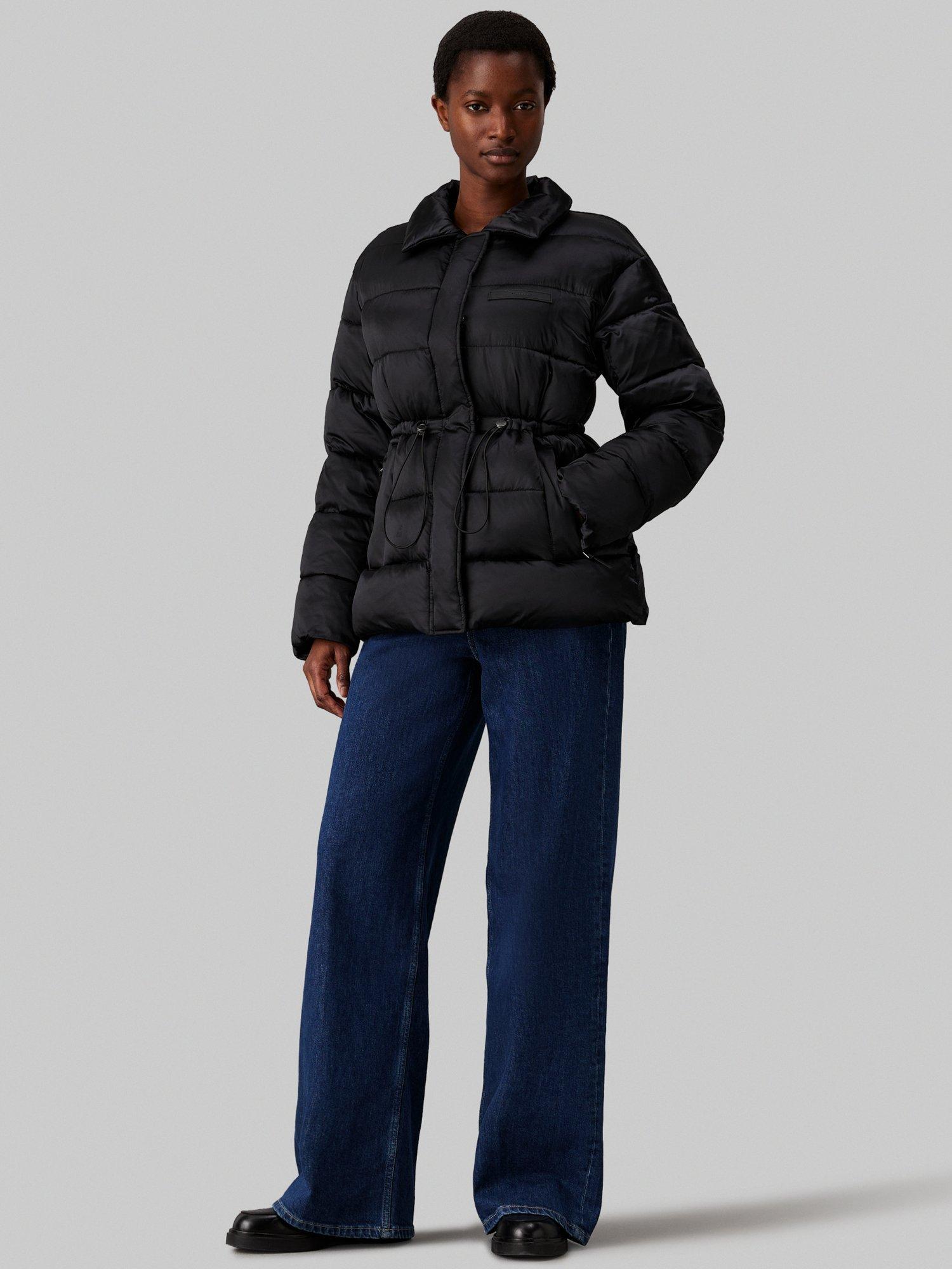 Product image 5 of 6, which shows Calvin Klein Jeans Padded Satin Drawsting Jacket, Black, L