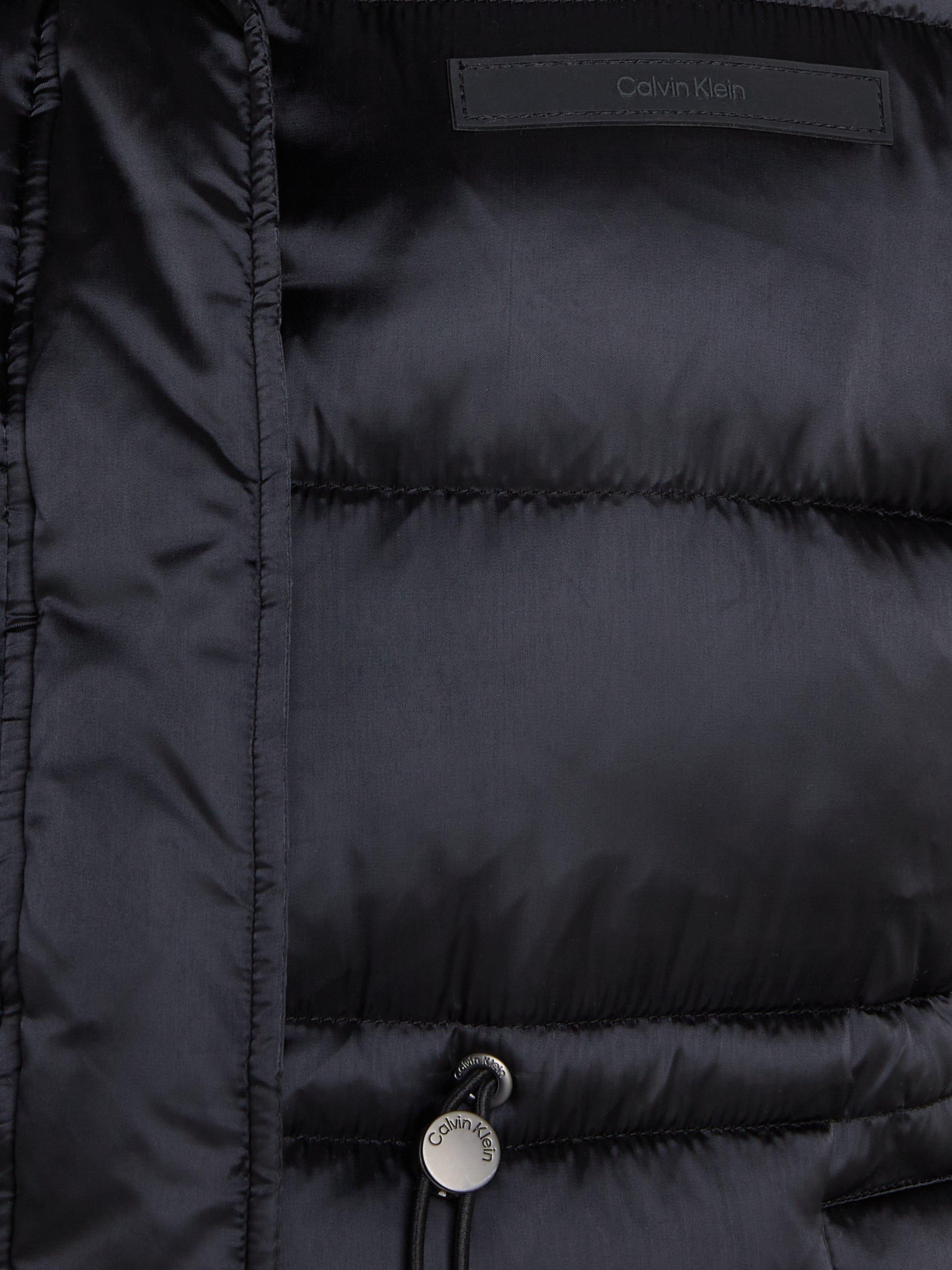 Product image 6 of 6, which shows Calvin Klein Jeans Padded Satin Drawsting Jacket, Black, L