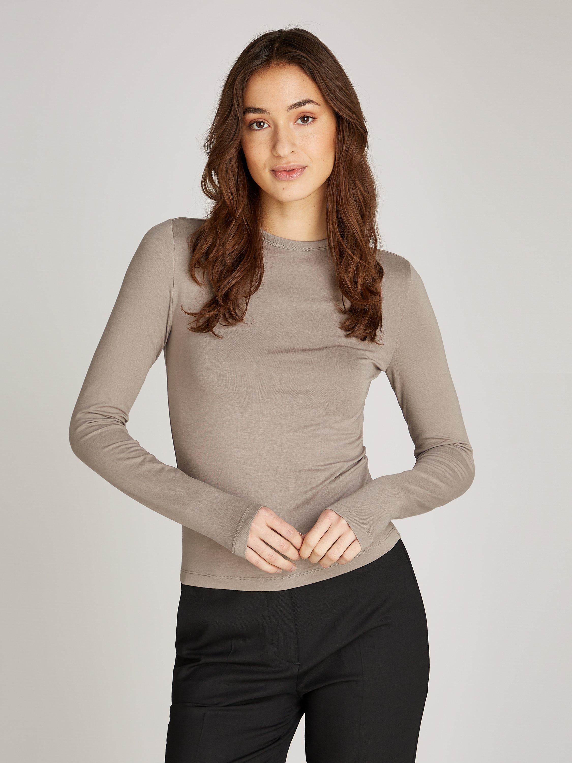 Calvin Klein Jeans Organic Cotton Blend Stretch Top, Cinder