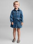 Mango Kids' Aina Denim Dress, Open Blue