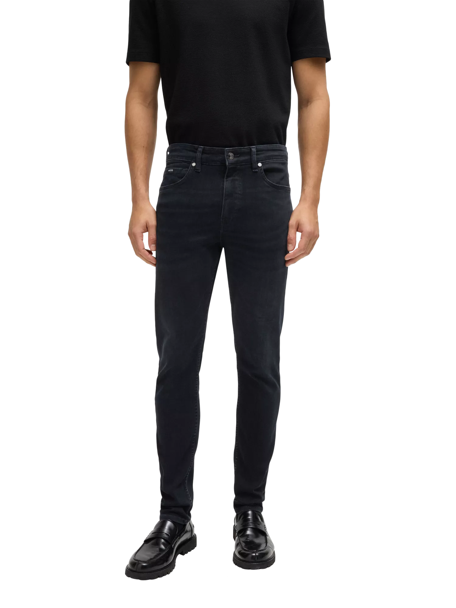 BOSS Slim Tapered Fit Jeans, Black