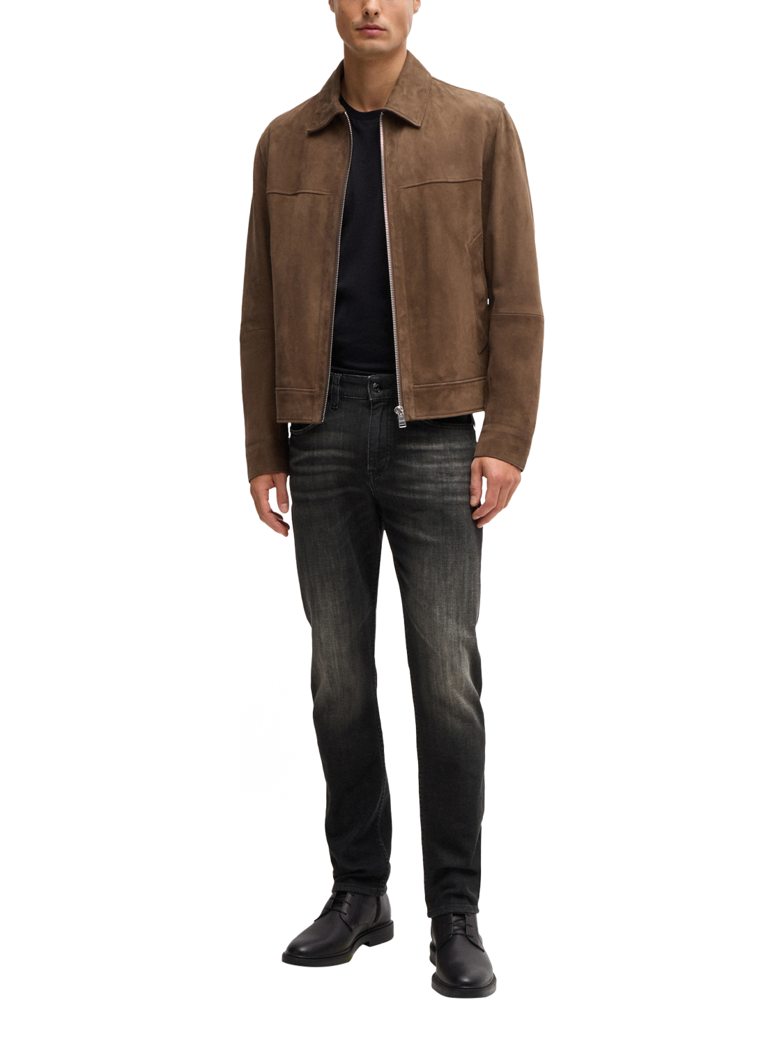Product image 3 of 6, which shows BOSS HERITAGE Slim-Fit Jeans, Charcoal, 29L