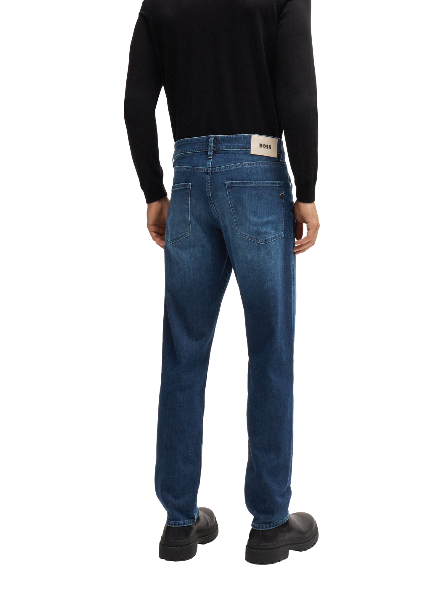 Product image 2 of 5, which shows BOSS Regular-Fit Jeans, Bright Blue, 30L