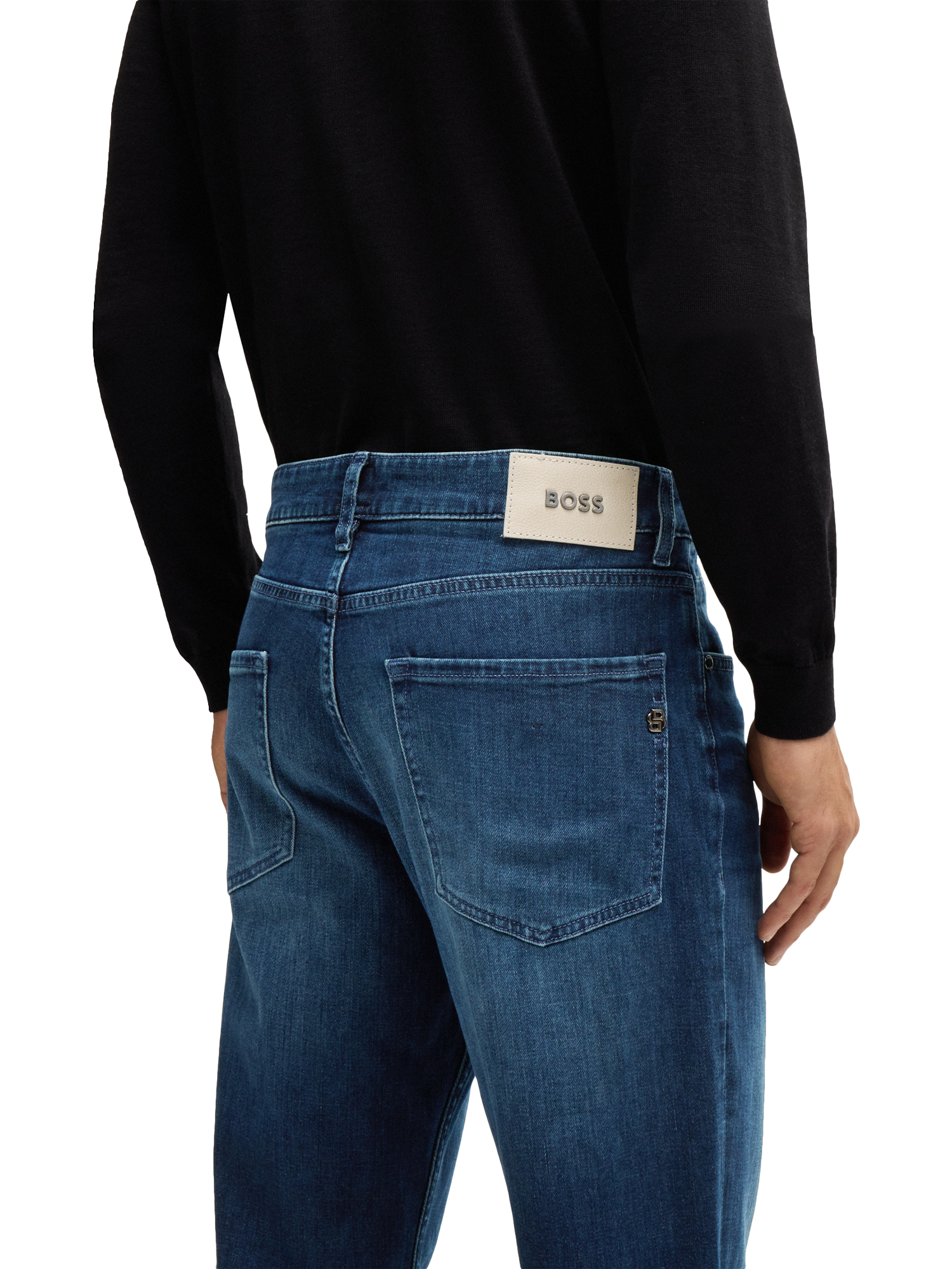 Product image 4 of 5, which shows BOSS Regular-Fit Jeans, Bright Blue, 30L