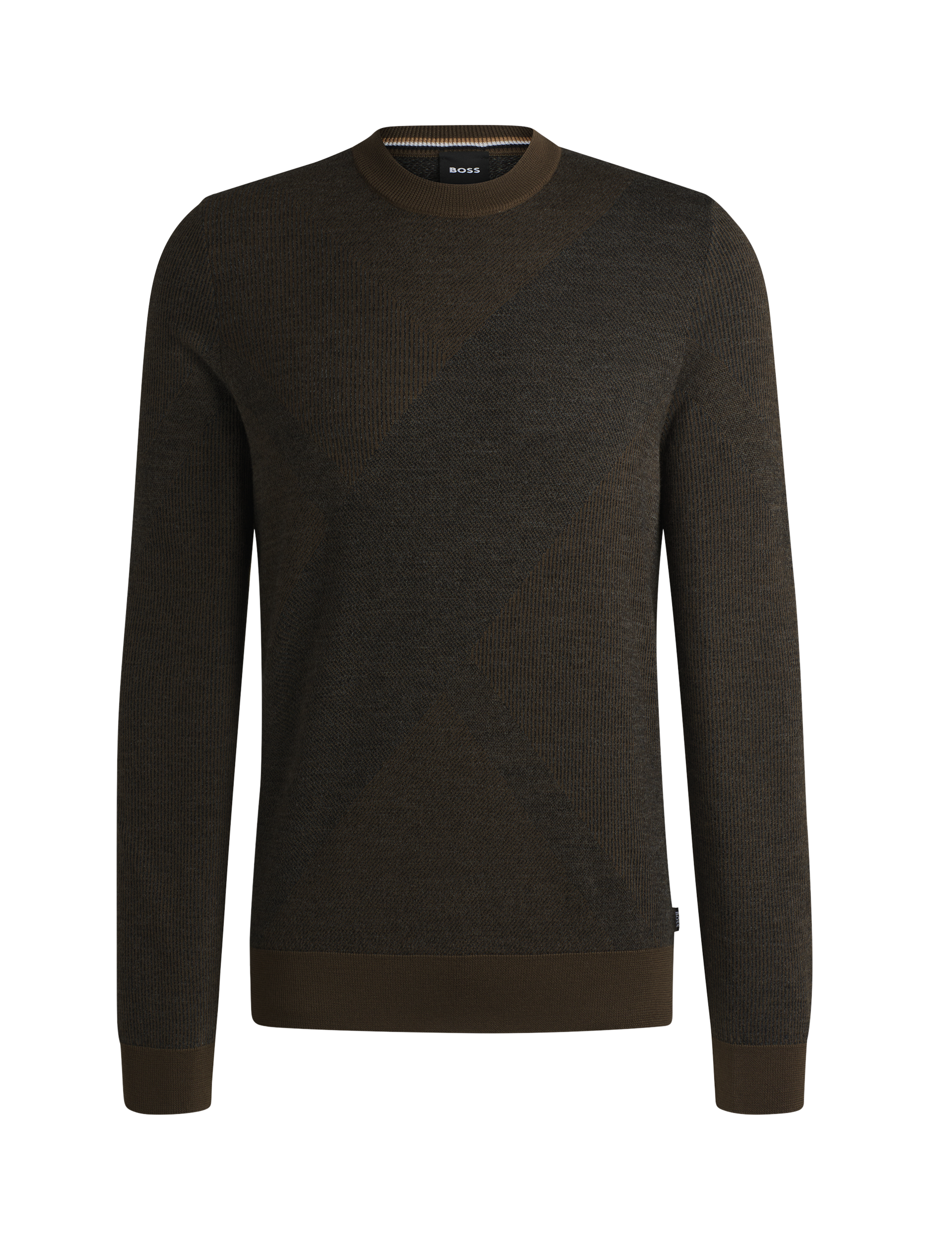 Product image 4 of 5, which shows BOSS Wool Crew Neck Jumper, Olive/Multi, XXXL