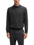 BOSS Crew Neck Wool Blend Jumper, Black