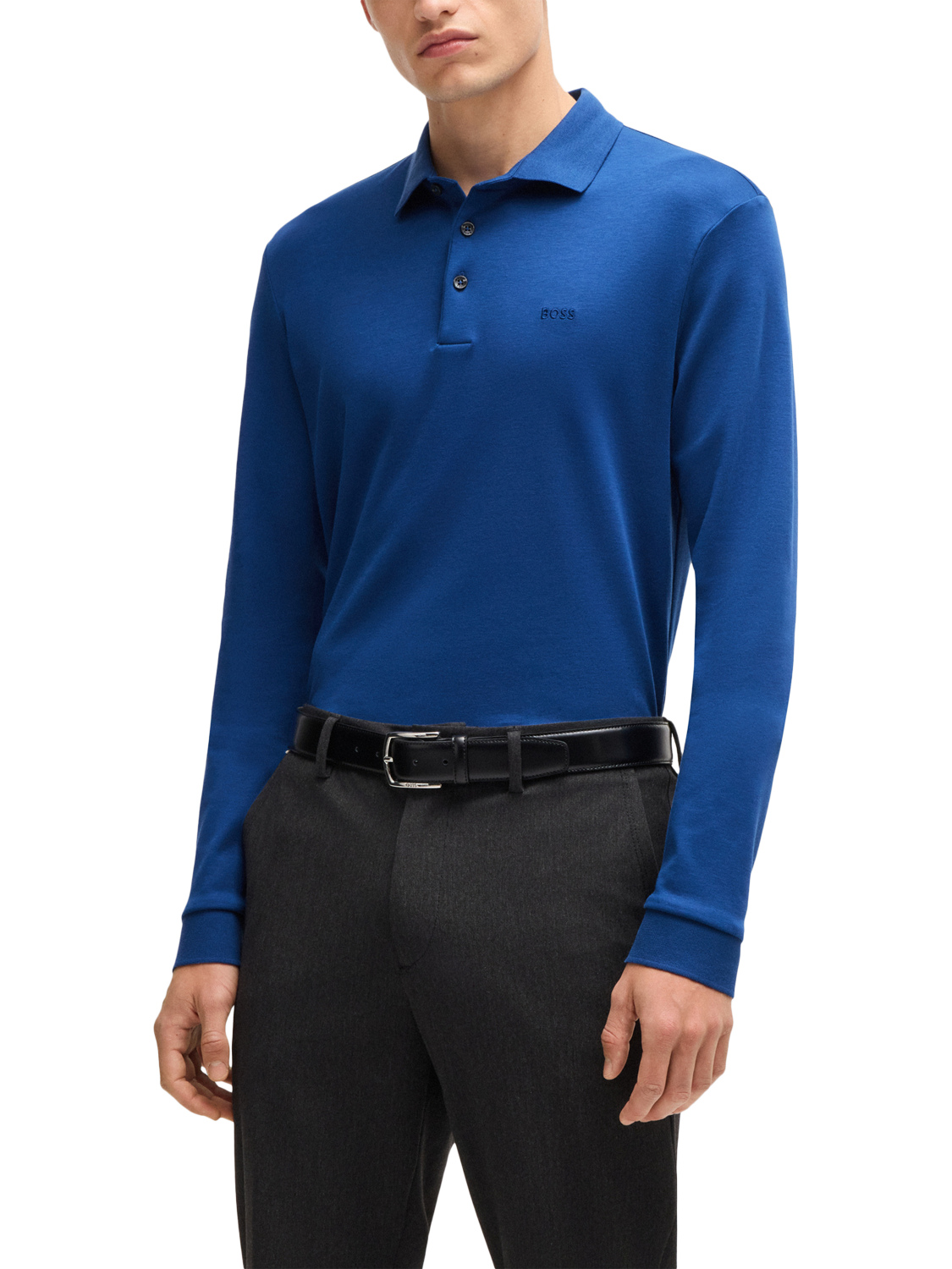 Hugo boss navy long sleeve polo online