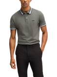 BOSS Essential Short Sleeve Polo Shirt, Light/Pastel Grey