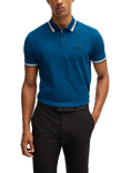 BOSS Essential Short Sleeve Polo Shirt, Open Blue