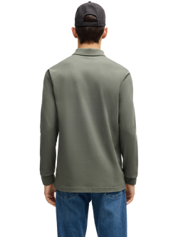 BOSS Long Sleeve Polo Shirt, Open Grey - view 2, Open Grey