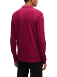 BOSS Cotton Blend Slim Fit Long Sleeve Polo Shirt