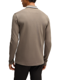 BOSS Cotton Regular Fit Long Sleeve Polo Shirt, Pastel Grey