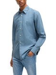 BOSS Long Sleeve Casual Shirt, Open Blue