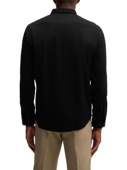 BOSS Cotton Regular Fit Logo Shirt - view 2, Black