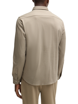 BOSS Cotton Regular Fit Logo Shirt - view 2, Beige