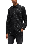 BOSS Long Sleeve Casual Shirt, Black