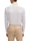 BOSS Slim Fit Long Sleeve Cotton Blend Shirt, Medium Beige