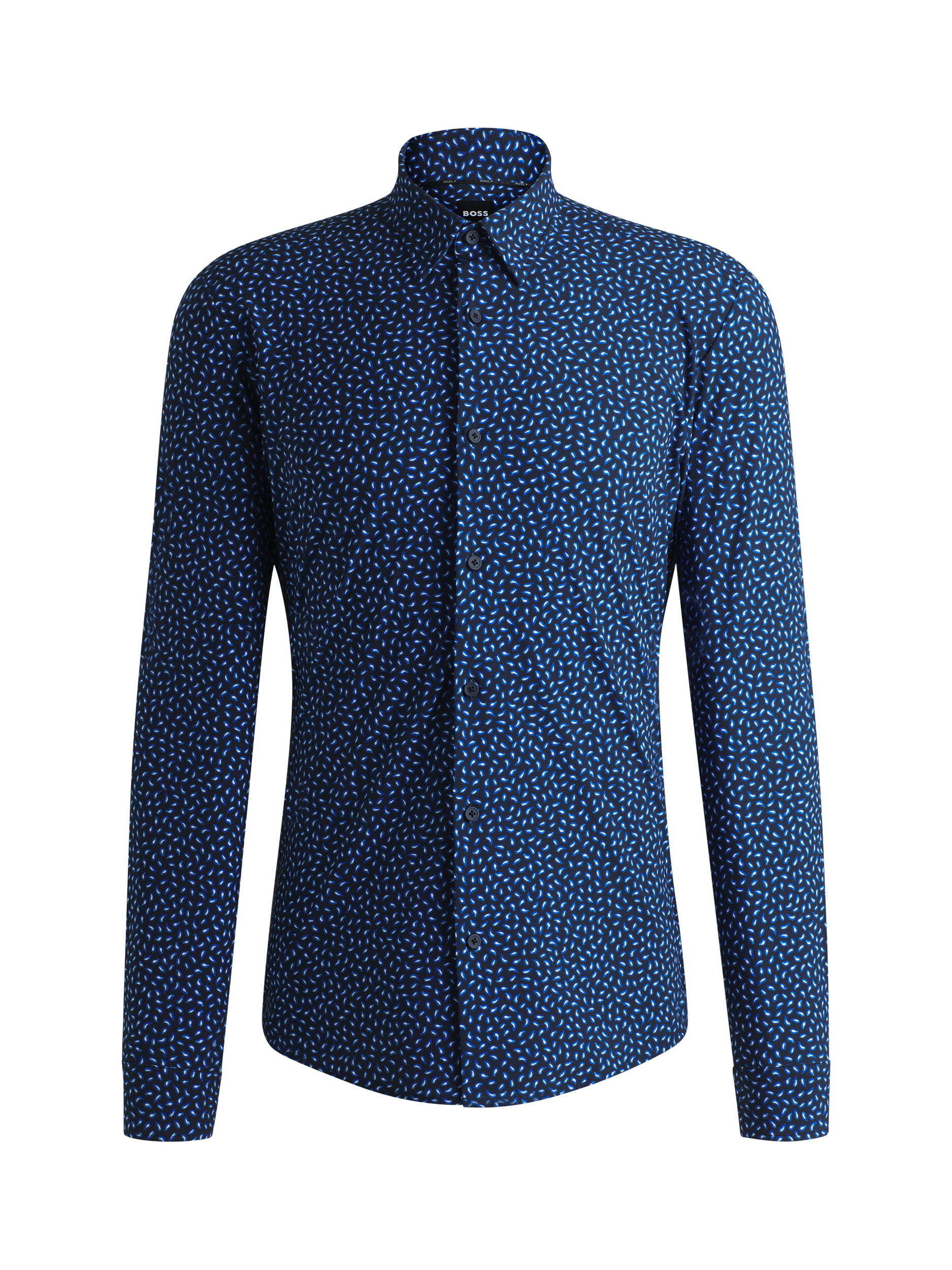 BOSS Slim Fit Long Sleeve Shirt Navy