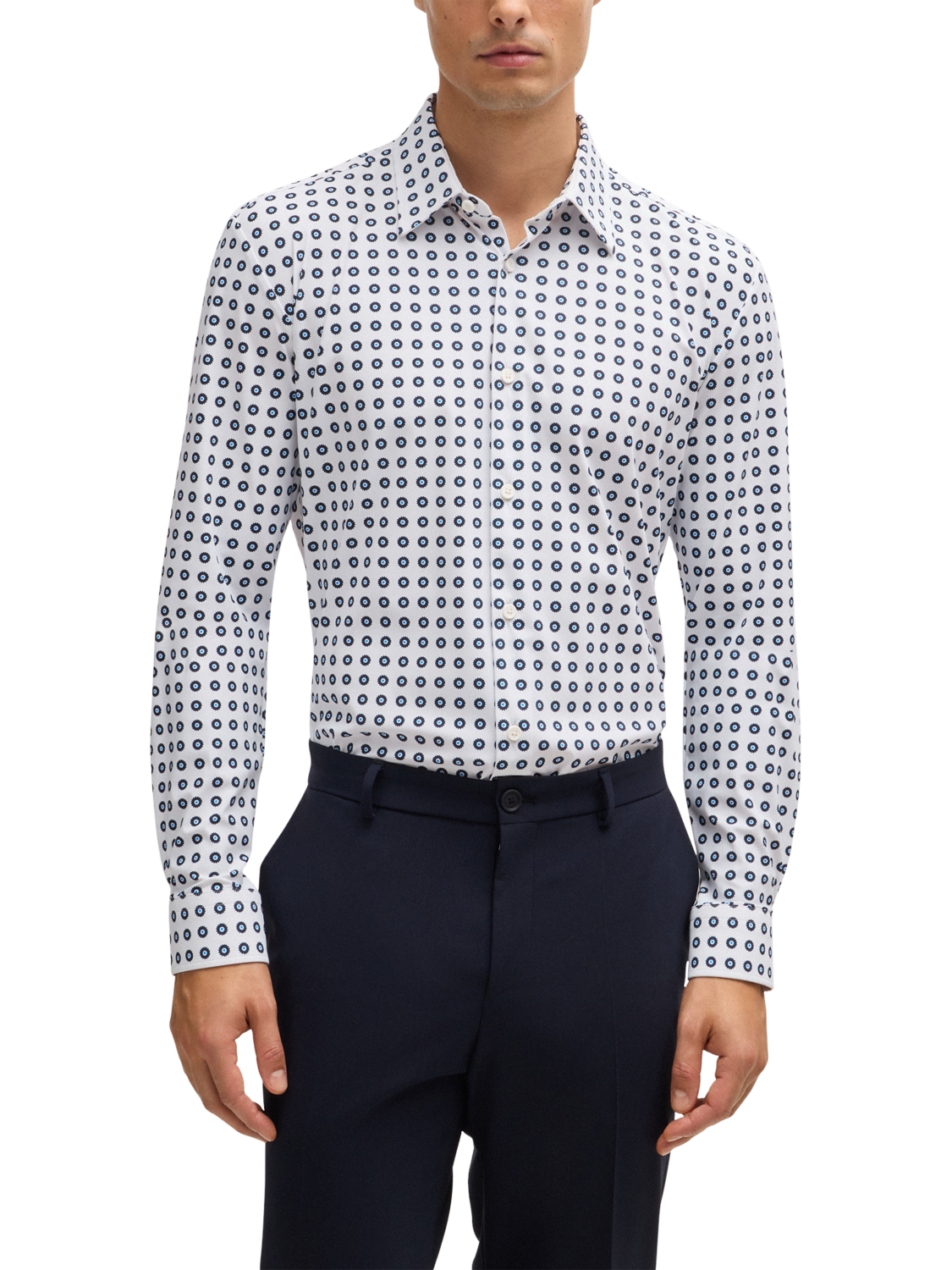 BOSS Slim Fit Long Sleeve Shirt, Navy