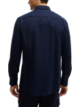 BOSS Long Sleeve Casual Cotton Shirt, Dark Blue