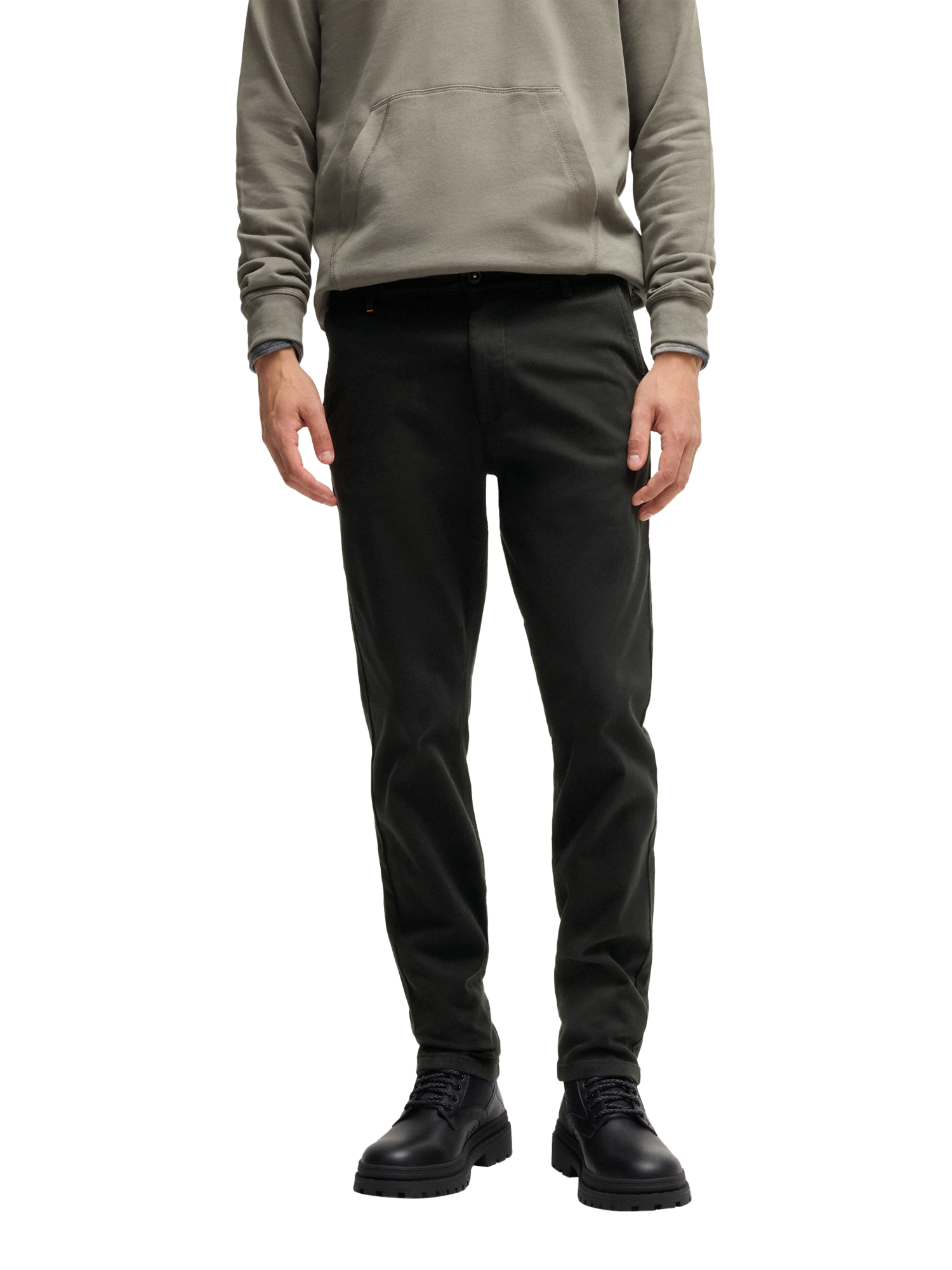 Product image 1 of 6, which shows BOSS Cavalry Twill Slim Fit Chinos, Black, 29R