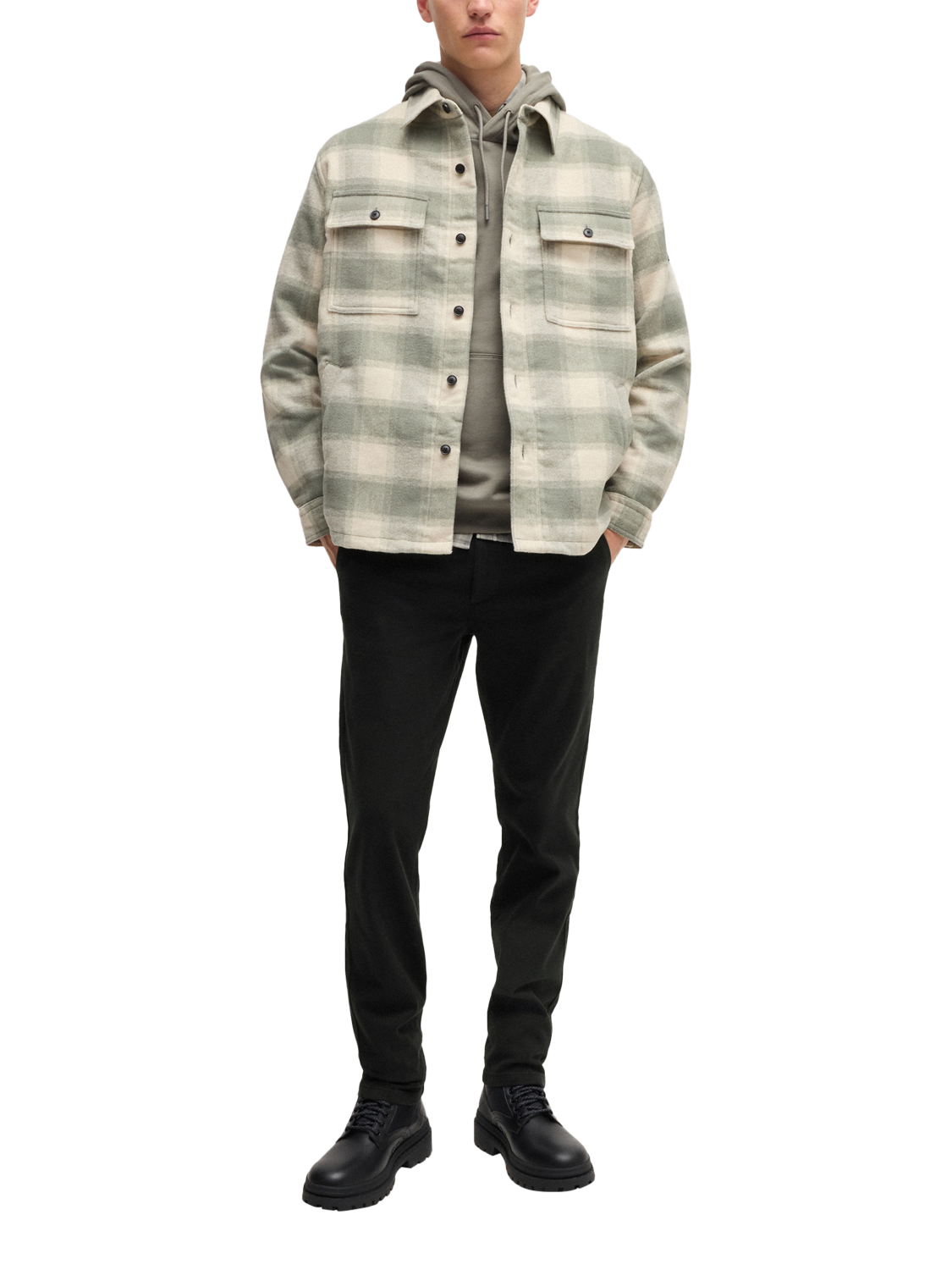 Product image 3 of 6, which shows BOSS Cavalry Twill Slim Fit Chinos, Black, 29R
