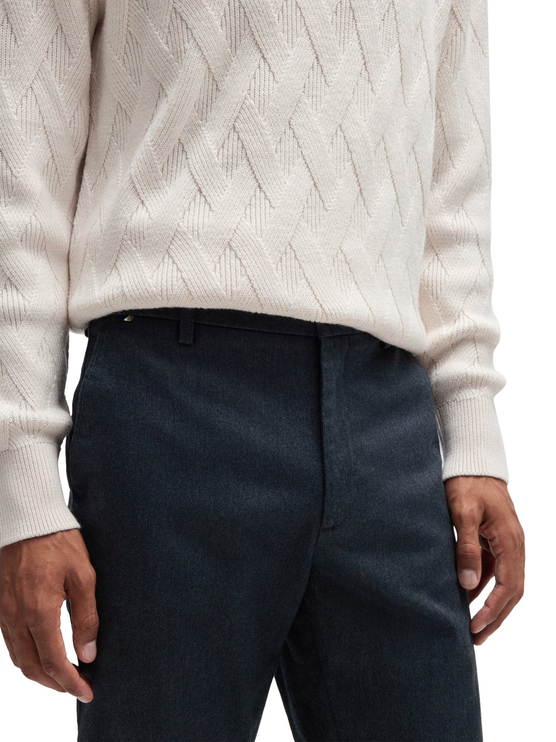 Product image 5 of 6, which shows HUGO BOSS BOSS Regular-Fit Chinos, Dark Blue, 42R