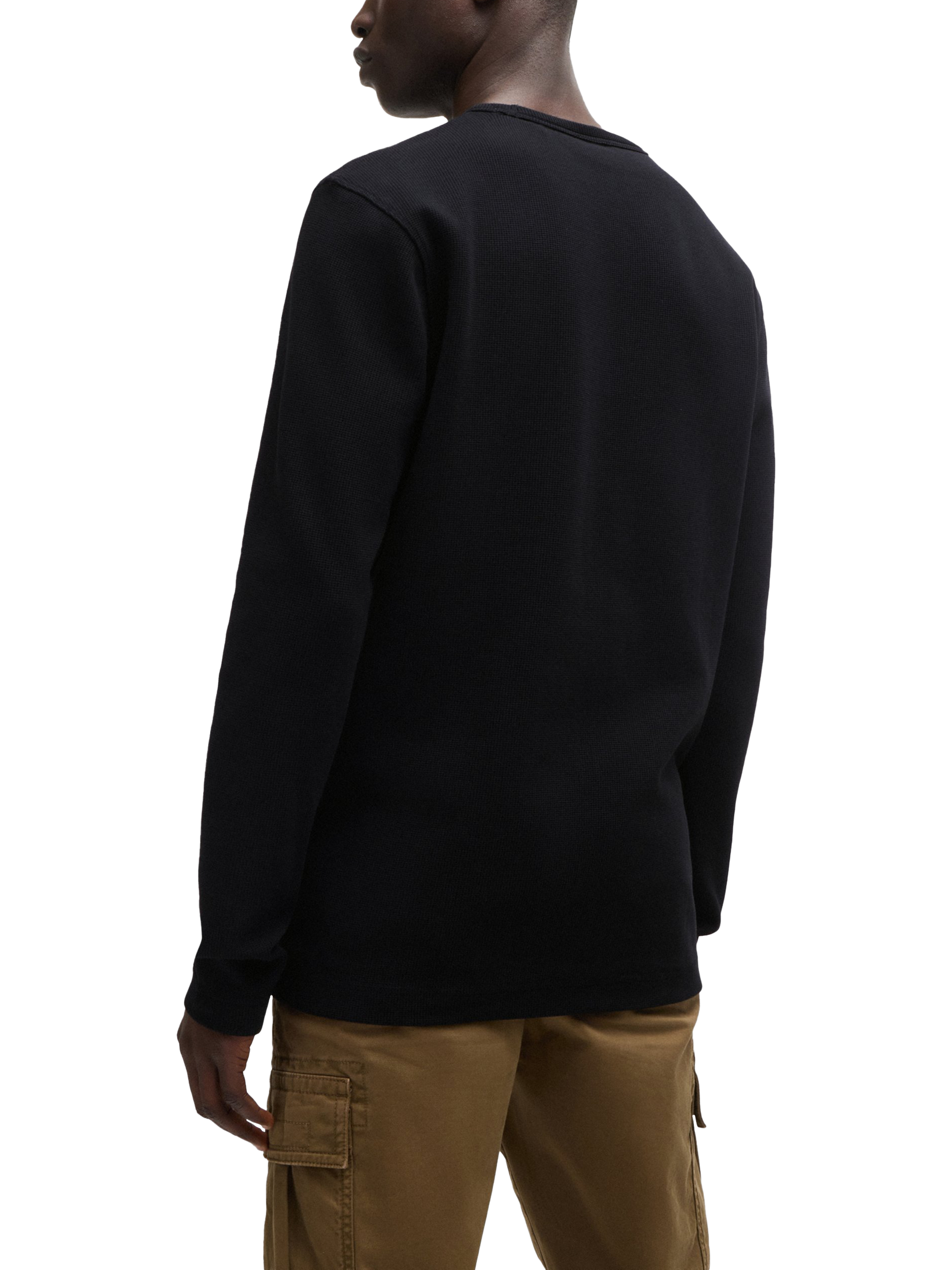 Product image 2 of 5, which shows BOSS Tempesto Long Sleeve Crew Neck Top, Black, M