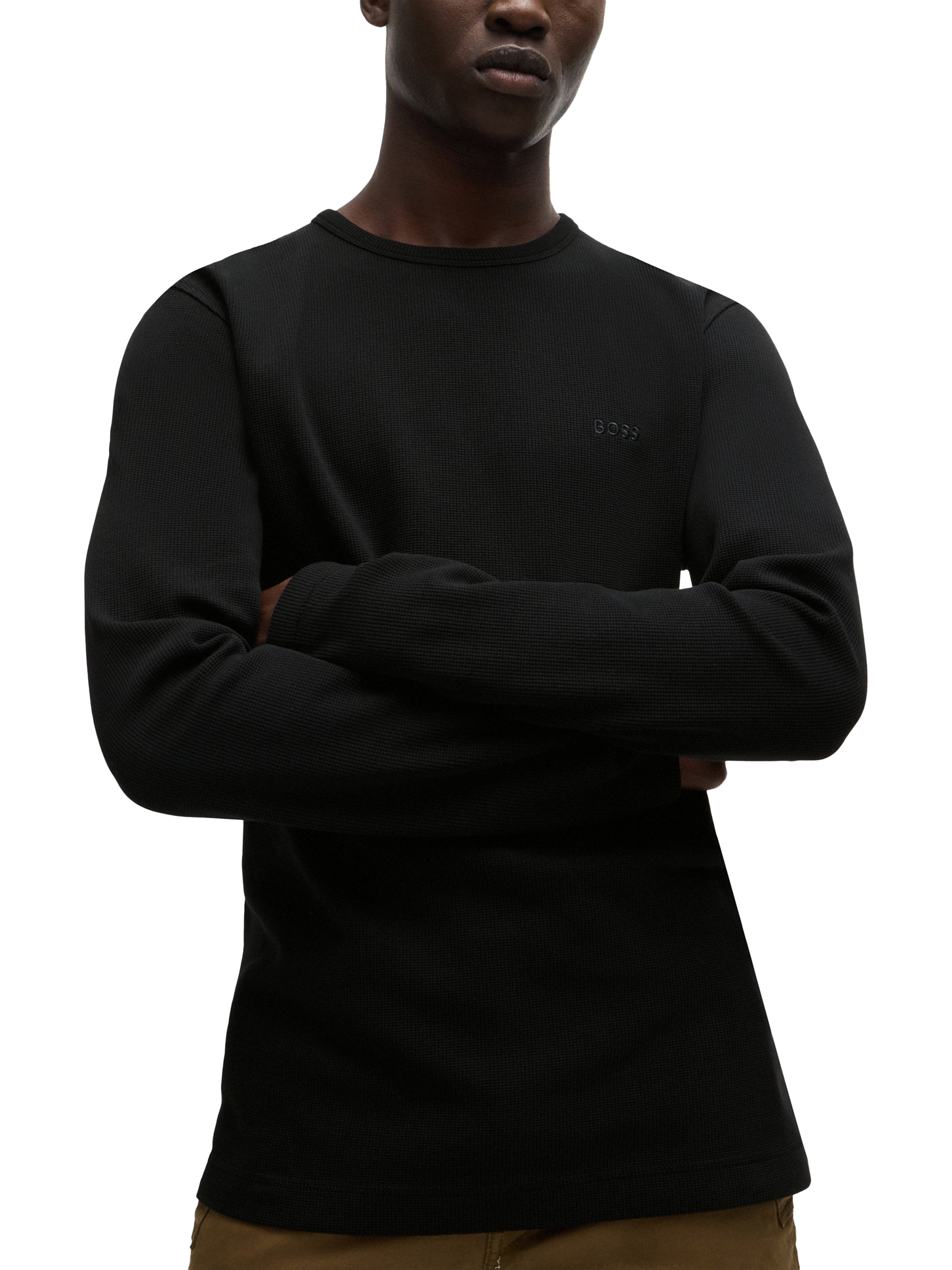 Product image 5 of 5, which shows BOSS Tempesto Long Sleeve Crew Neck Top, Black, M