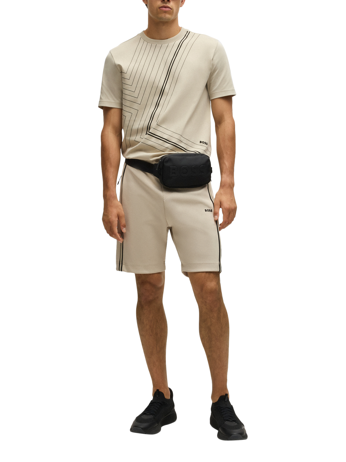 Product image 3 of 5, which shows BOSS Regular Fit Graphic Print T-Shirt, Light Beige, 4XL