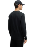 BOSS Togn Cotton Long Sleeve Crew Neck Top, Black
