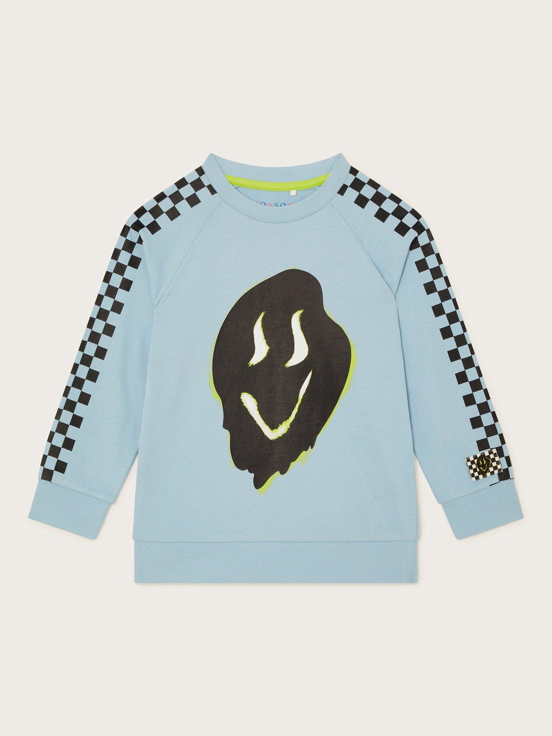 Monsoon Kids' Cotton Wobbly Shadow T-Shirt, Blue