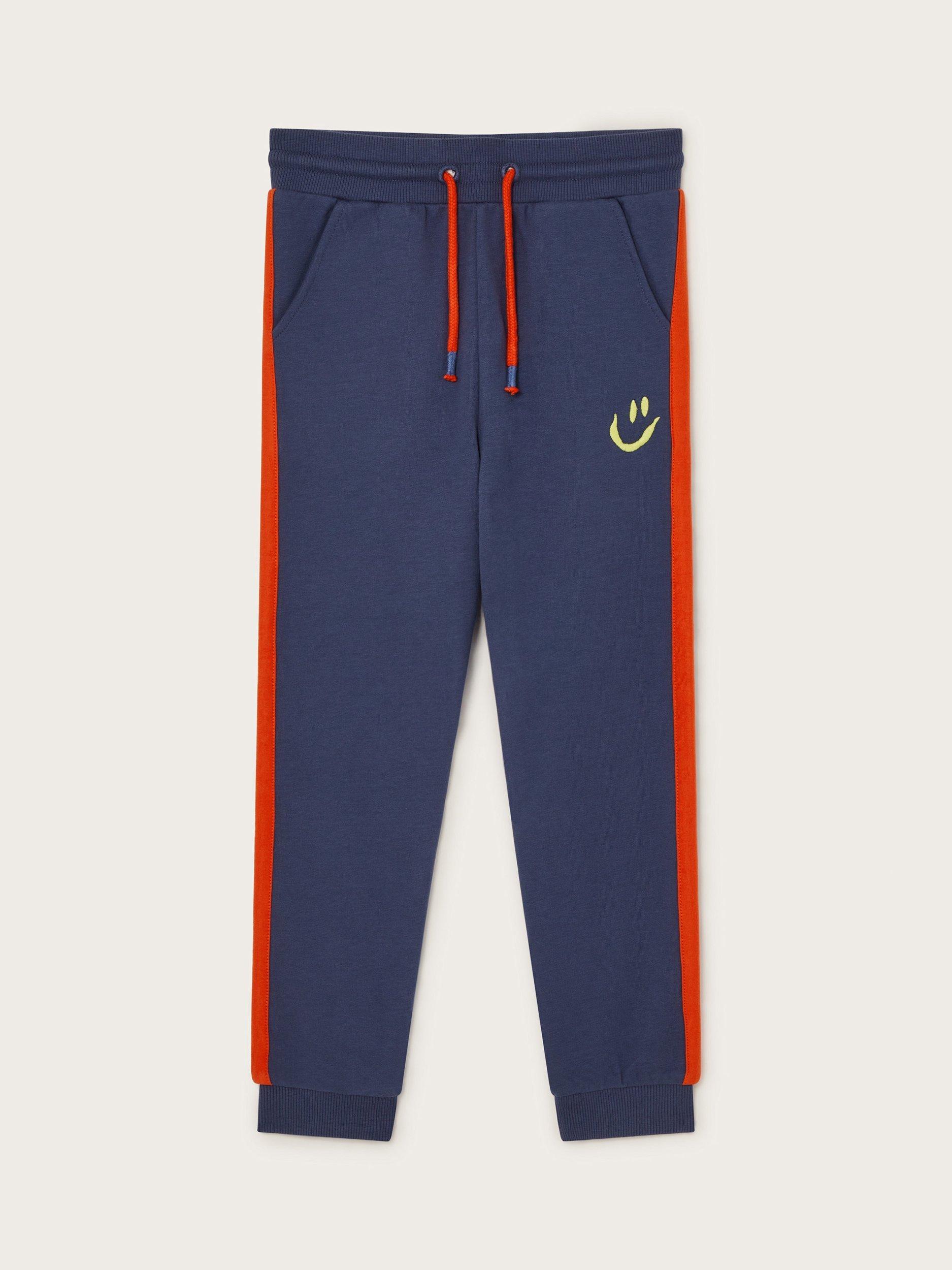 Monsoon Kids' Cotton Washed Joggers, Blue/Multi