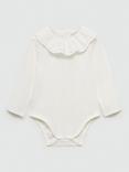 Mango Baby Marsella Frilly Collar Bodysuit, White