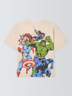 Brand Threads Kids' Marvel T-Shirt, Beige - view 2, Beige