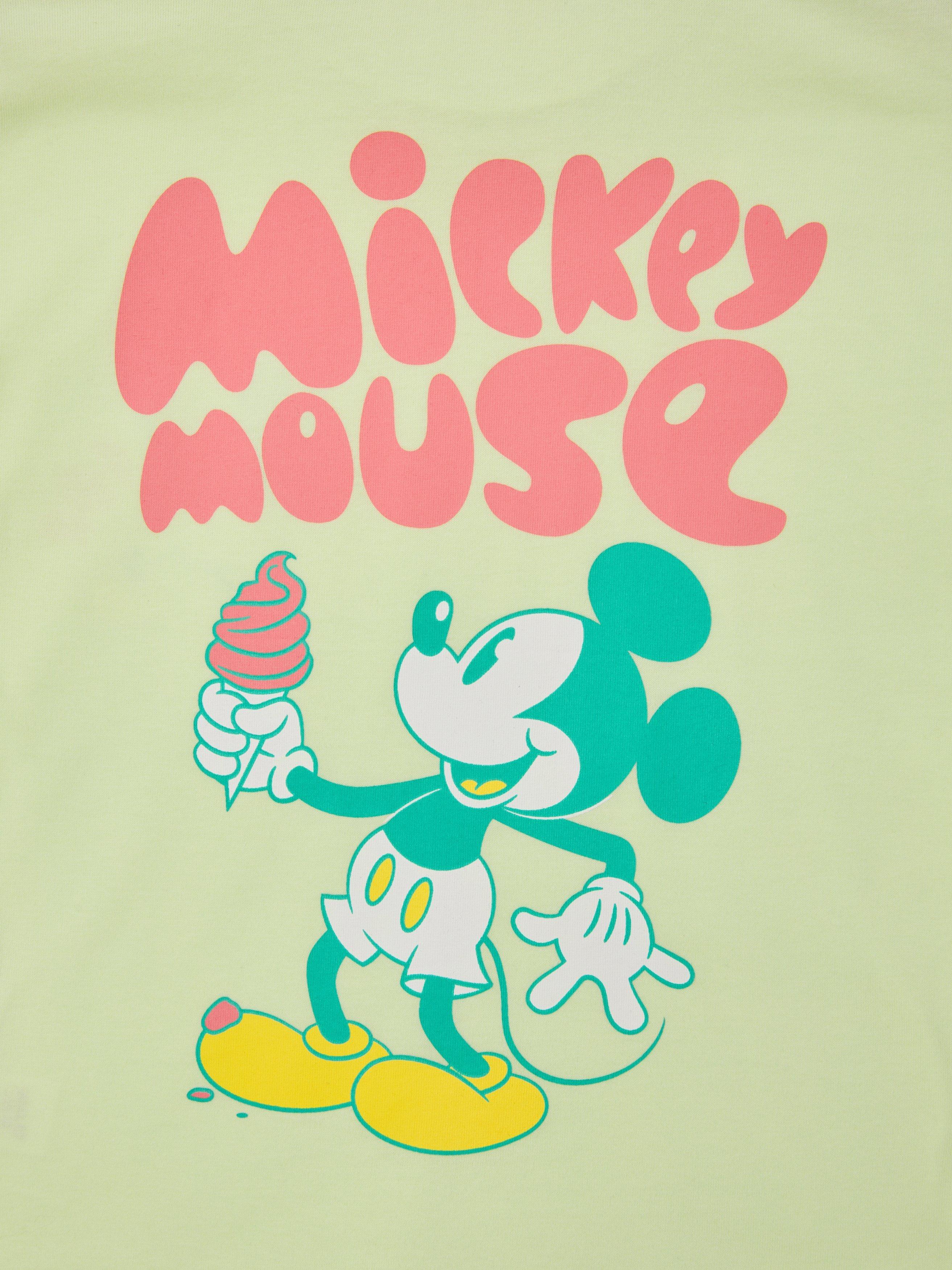 Product image 3 of 3, which shows Brand Threads Kids' Mickey Mouse T-Shirt, Green, 4-5 years