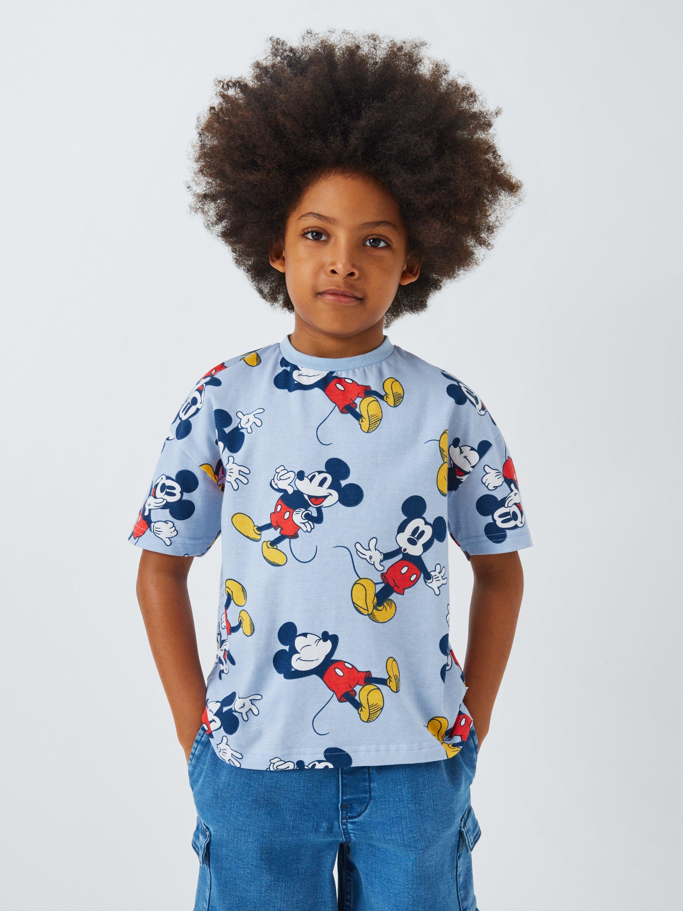 Product image 1 of 6, which shows Brand Threads Kids' Mickey Mouse T-Shirt, Blue, 4-5 years