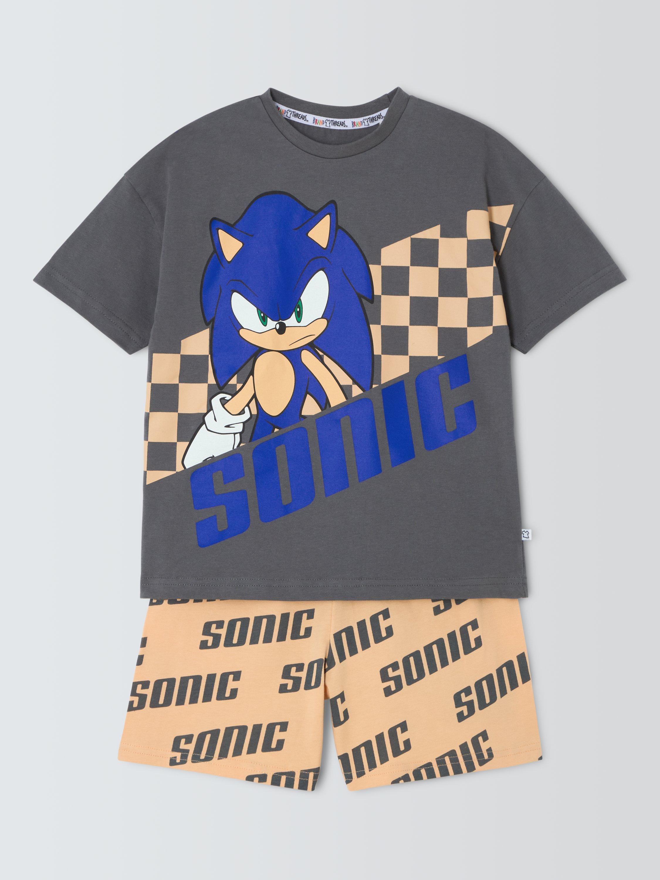 Product image 3 of 7, which shows Sonic the Hedgehog Kids' Cotton Pyjama Set, Cream/Brown, 8-9 years