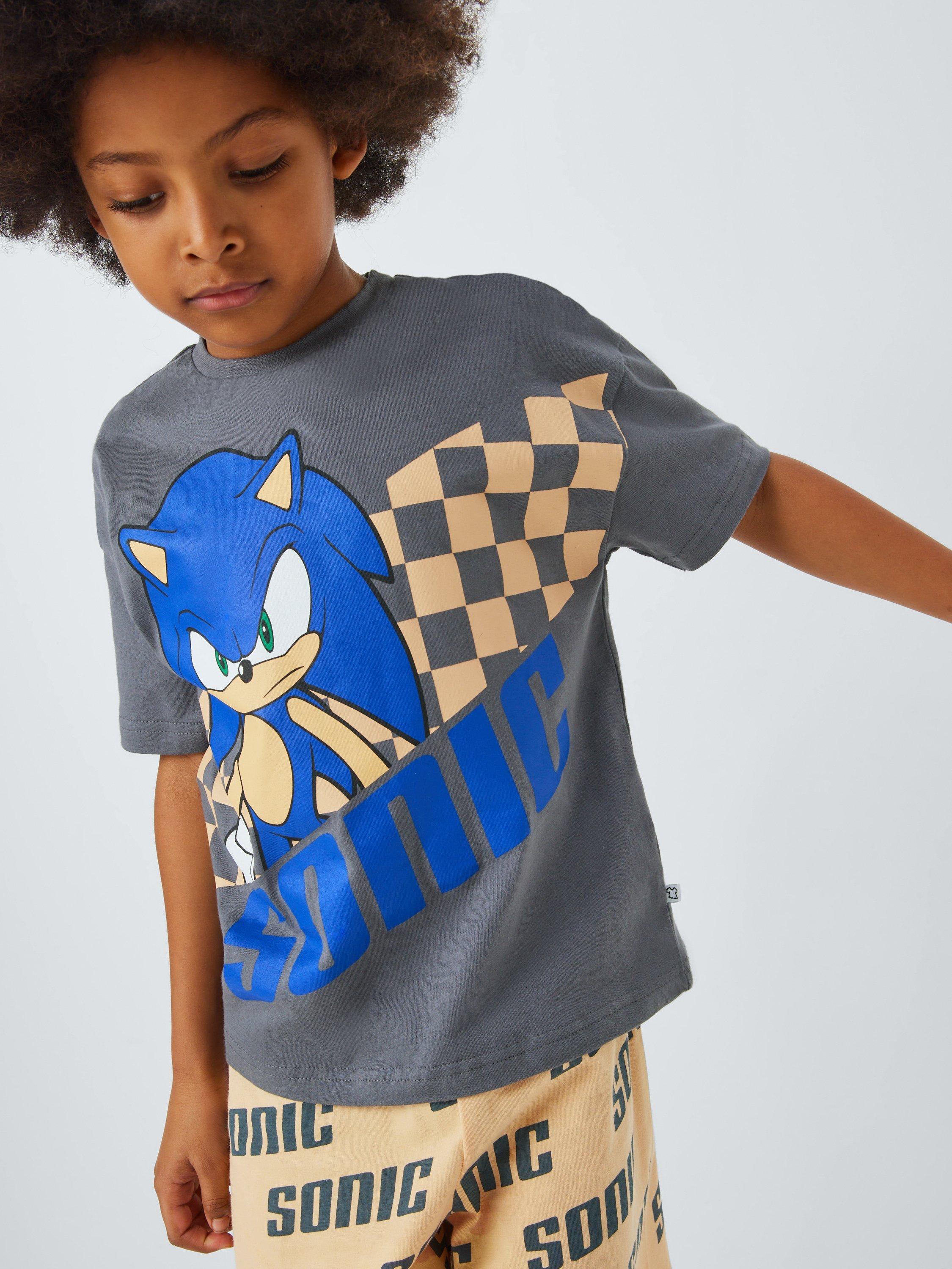 Product image 5 of 7, which shows Sonic the Hedgehog Kids' Cotton Pyjama Set, Cream/Brown, 8-9 years