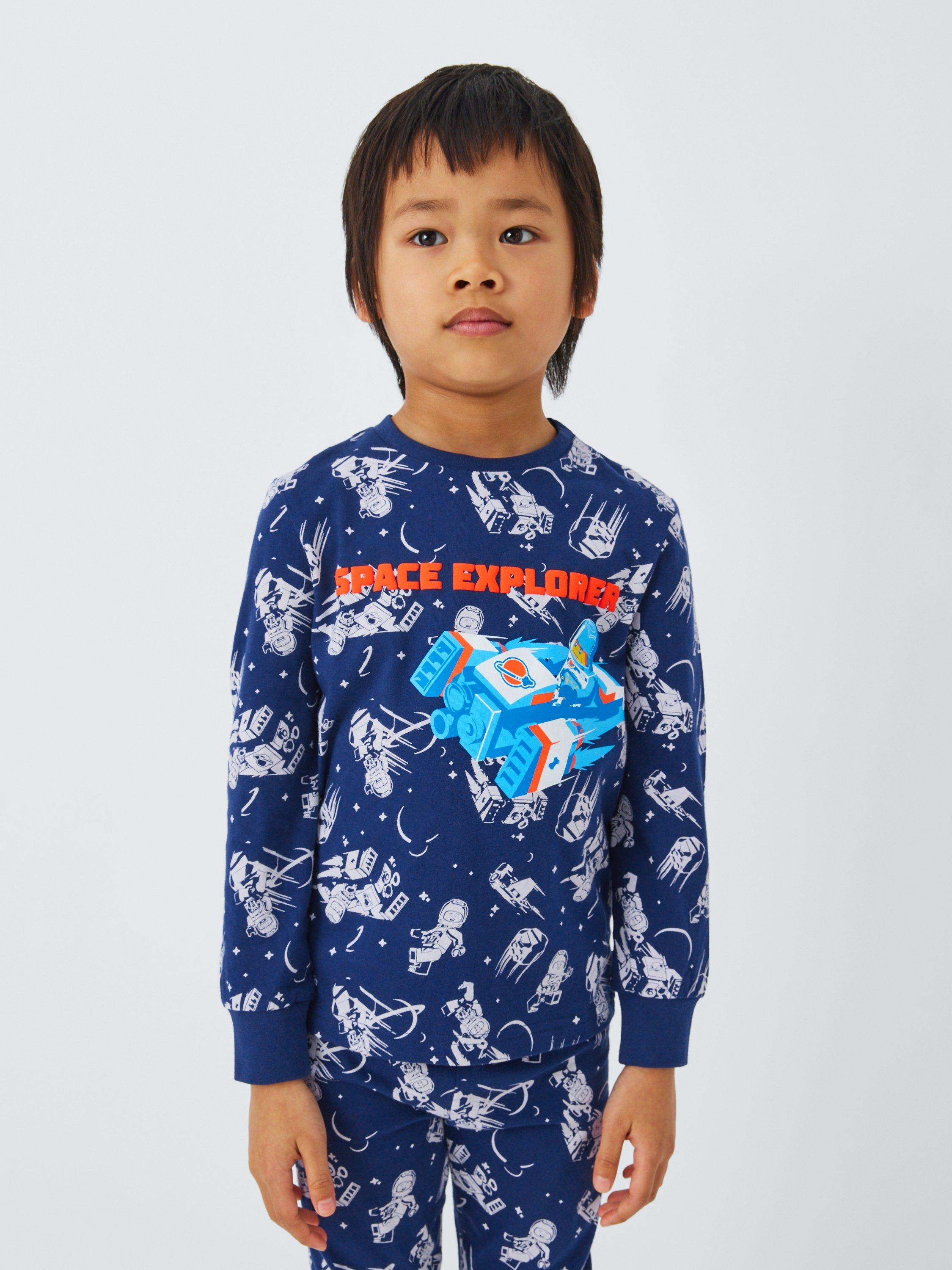Product image 1 of 7, which shows LEGO Kids' Lego City Space Pyjama Set, Navy, 3-4 years
