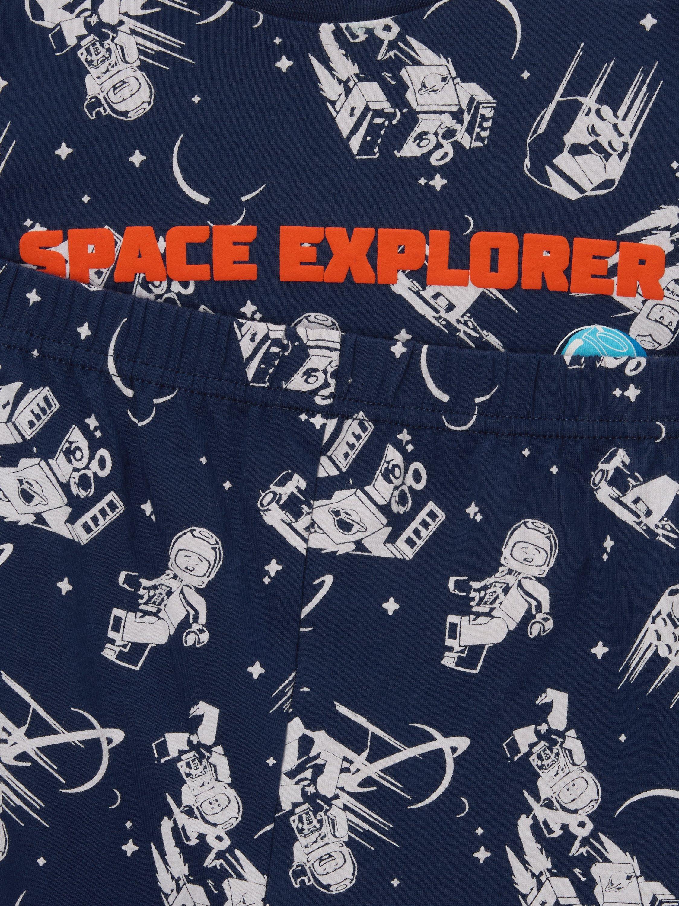 Product image 6 of 7, which shows LEGO Kids' Lego City Space Pyjama Set, Navy, 3-4 years