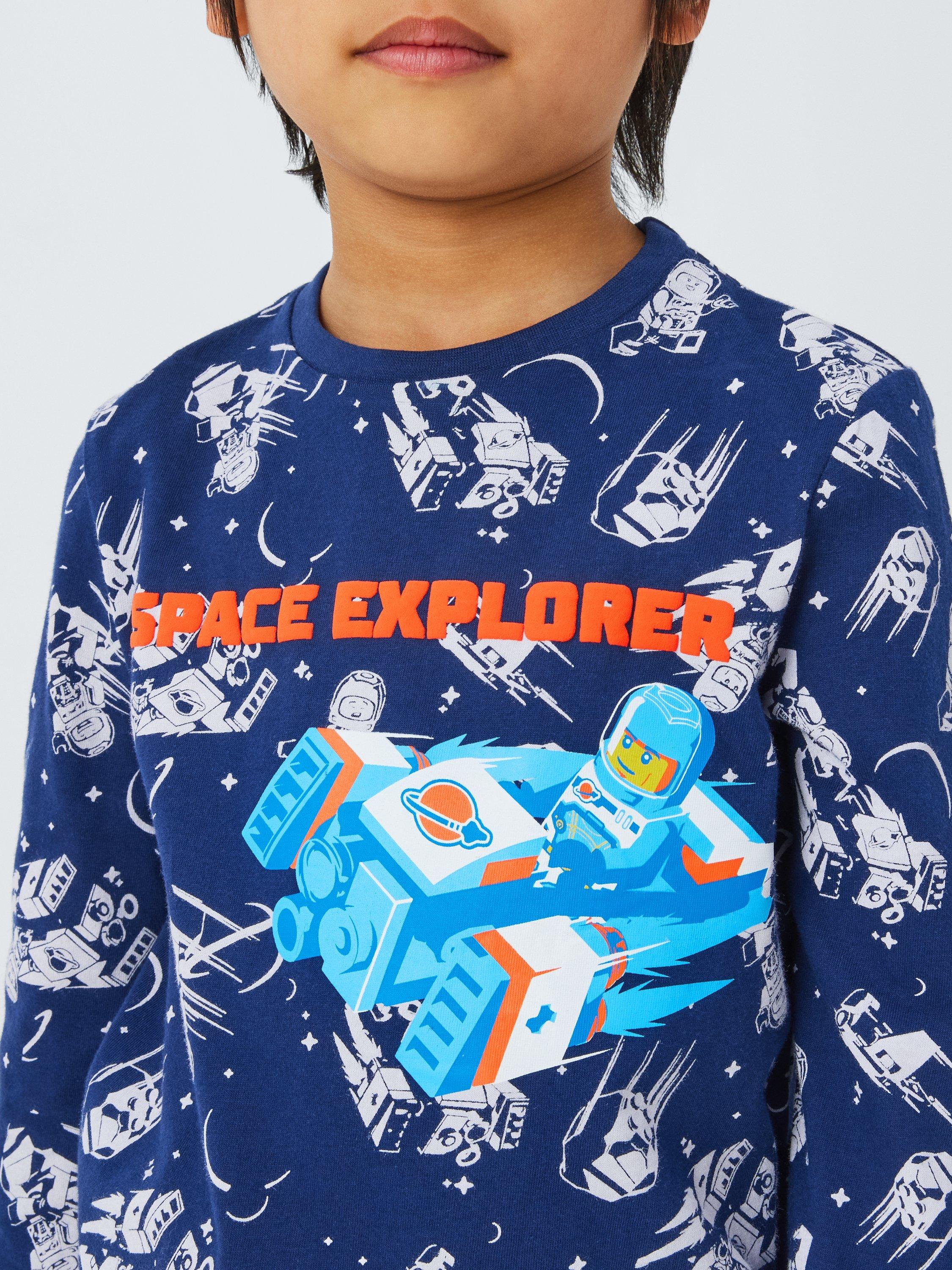 Product image 4 of 7, which shows LEGO Kids' Lego City Space Pyjama Set, Navy, 3-4 years